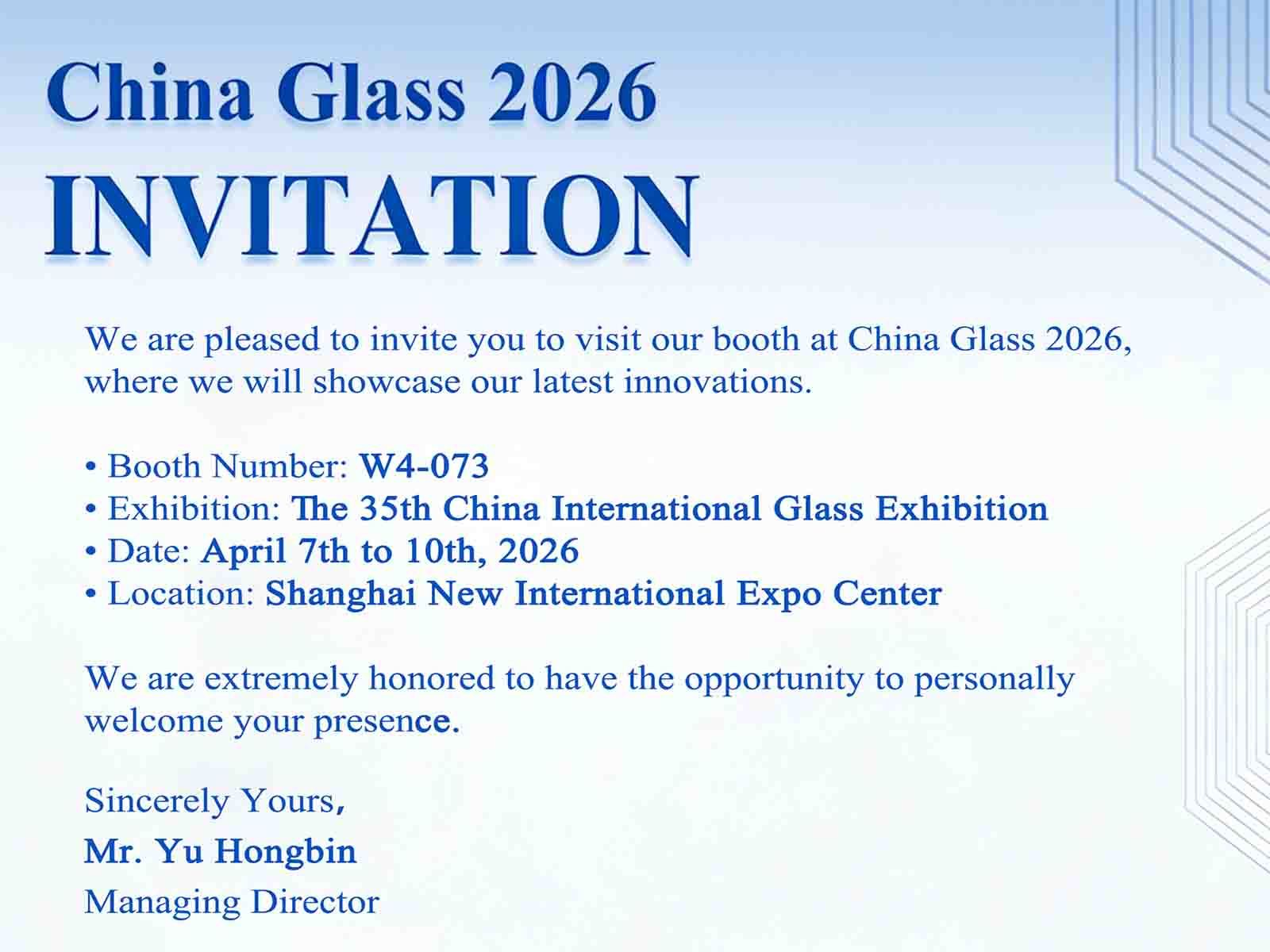 Últimos blogs de la empresa sobre China Glass 2026 se celebrará en Shanghái