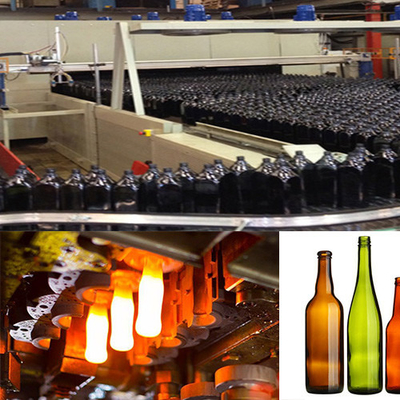 comprar Línea de producción de botellas de vidrio de diseño más reciente Vidrio de contenedor transparente verde ámbar online manufacture